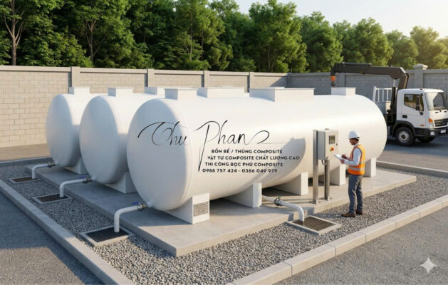 Bồn xử lý nước thải sinh hoạt do Nhật Minh sản xuất Hệ bồn xử lý nước thải bằng Composite
